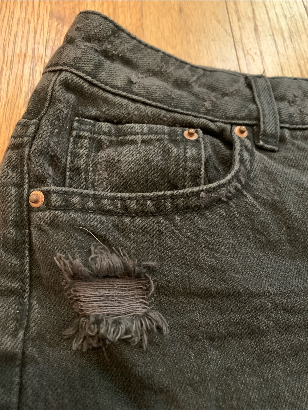 Divided Black Charcoal Distressed Denim Shorts Women’s Size 6